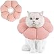 Avont Halskrause Katze, Einstellbar Halsband Weich Halskragen Cat Leckschutz Kragen für Klein Hund Nach Operation Schutzkragen -S|Pink