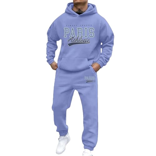 Sweat à capuche style urbain bleu imprimé lettre vêtement homme tendance XXL