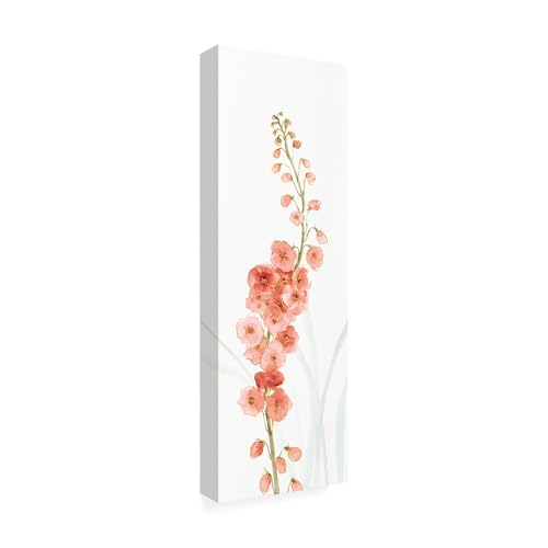 Wrapped Canvas Wall Art - Lisa Audit 'Rainbow Seeds Flowers VII Coral' Wall Art for Living Room, Bedroom, or Office D&eacute;cor - 8x24
