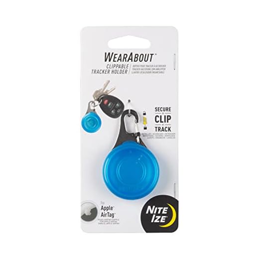 Nite Ize, Inc. WAT-03T-R6 Nite IZE Wearabout Clippable, Mosquetão de bloqueio Apple Airtag, Chaves de localização, bagagem e mais, Suporte de rastreador azul