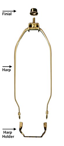 Image of Royal Designs, Inc. Heavy Dutty Lamp Harp Kit With Table Lamp Harp Holder, 8 inch, Polished Brown Base, Set of 2