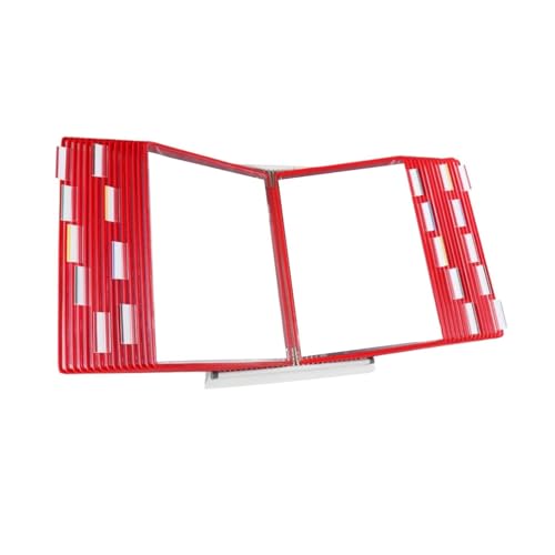Tarifold Desktop Reference Display System, 30 Pockets, Expandable, Red