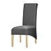 Leorate Housse de Chaise Extensible en Tissu Mince à Dossier Haut de Grande Taille pour Salle à Manger hôtel Gris Lot de 6