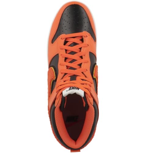 Image of Orange Swoosh Dunk High Basketball Shoes for Men (Safety Orange /Black) by NIKE