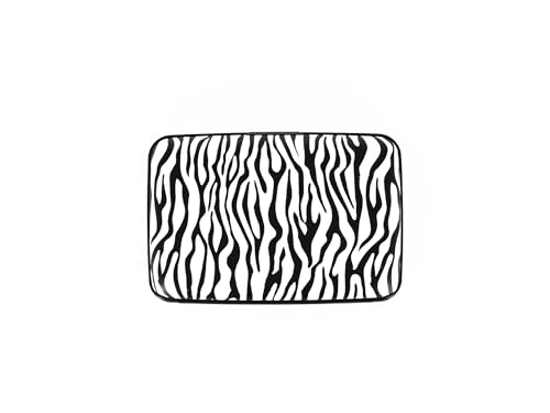 Image of OGON -DESIGNS- Aluminum card holder, RFID Protection against fraud and demagnetization, Compact wallet, Smart Case STOCKHOLM V1 model (Zebra)