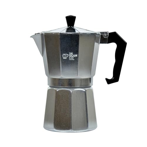 Image of THE BEAN CO Classic Moka Pot | Premium Aluminium | Stovetop | Espresso Coffee Maker (150 ml, Silver)