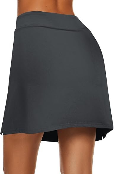 Image of Nora Nico Women's & Girls High Rise Flared Skorts Stretchy Opaque Skater Skirts with Shorts with Side Pocket