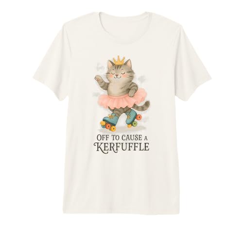 Off To Cause Kerfuffle Funny Cute Kitten Cat Sarcastic Premium Tri-blend T-Shirt