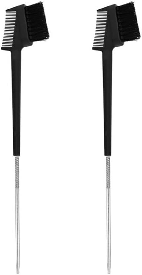 FOMIYES2pcs Double Head Eyebrow Comb Angled Brow Brush Eyebrow Spoolie Women Makeup Brush Makeup Noire Black Brush Makeup Tool Portable Eyelash Brush Mascara Miss Multifunction