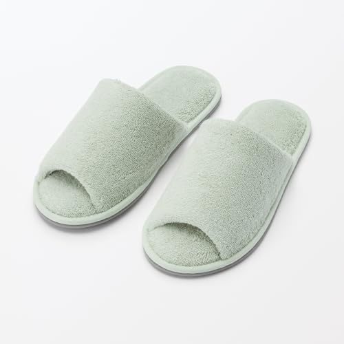 前あき構造のスリッパの形状を示す商品画像