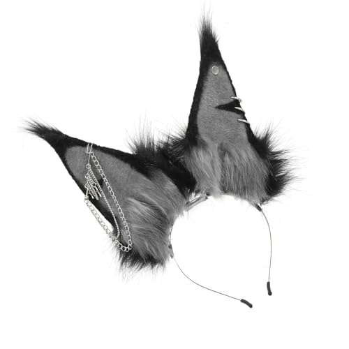 Diadema de orejas de animal de felpa para niñas y tocado infantil lavable 1