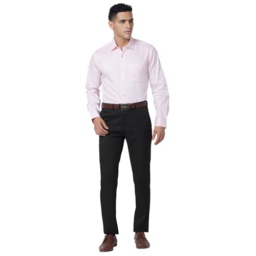 Image of Raymond Slim Fit Pure Cotton Structure Pattern Semi Cut Away Collar Formal Shirt