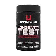 Unmatched Longevity Test | Testosterone Booster for Men | Optimize Male Vitality & Performance | Ashwagandha & Tongkat Ali | 180 Vegetable Capsules, 30 Servings