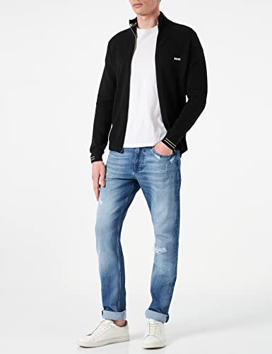 BOSS Hommes Zodir SR22 Cardigan zippé en Coton Biologique avec Structures mélangées - Image 3