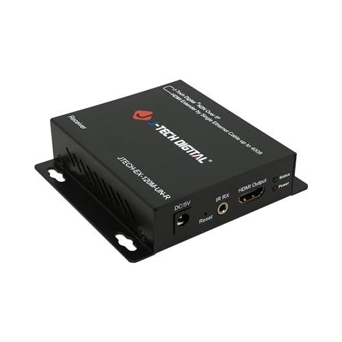 J-Tech Digital ® ProAV ® Unlimited N x N HDMI Extender Over Ethernet Cat6 Extender Matrix 12X12 8X8 Switch Switcher Extender by Single Ethernet Cable up to 400ft (Receiver)