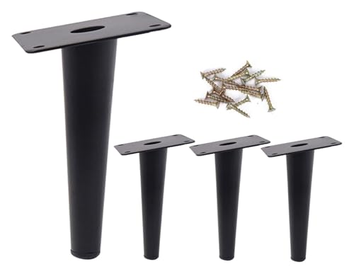 Pieds de meuble en métal 20cm anti-instabilité lot de 4 pieds de table solides noirs