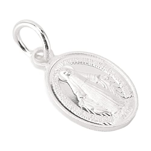 Médaille Catholique en Argent 925 - Pendentif Vierge Marie Acouto