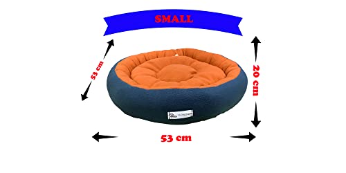 Image of Premium Small Size Dog Bed for Small Dogs and Puppies Anti Skid Bottom Washable Orthopedic Dog /cat Beds Orange /Blue