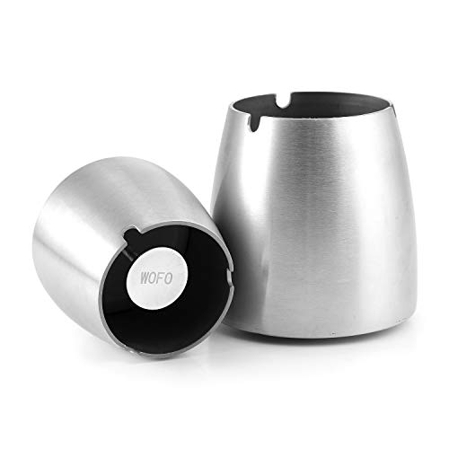 Ash Tray For Cigarettes, Stainless Steel Outdoor Ashtrays Windproof For Patio Tabletop Modern Outside Ash Tray For Outdoor/Courtyard/Bar/Office Etc #TOP2