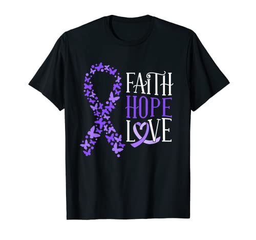 Faith Hope Love Alzheimer - Cinta morada Camiseta