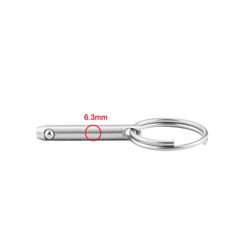 Grekywin Set 4 perni a sgancio rapido, diam. 6,3 mm, lung. tot. 76 mm, perno Bimini, acc. in acciaio inoss. 316, accessori marini per tettoie per barche