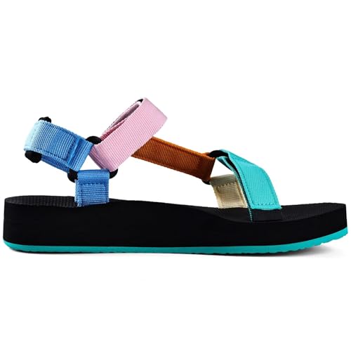 Image of WateLves Womens-Sport-Sandals Hiking Sandals with-Arch-Support Webbing-Outdoor-Beach-Water-Sandals for Travel-Walking-Trekking-Camping