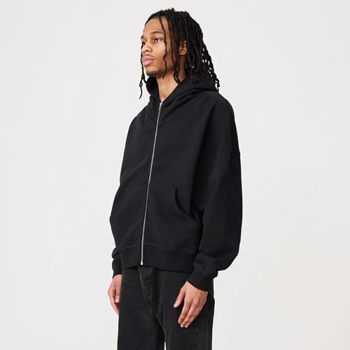 Blank Knights Sweatshirts for Men 14 OZ Oversized Heavyweight Brushed Fleece Full-Zip Hoodie Sweat shirts for Men2