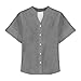 Aniywn Red Shirts for Women Casual Short Sleeve Button Down Linen Shirts Summer Beach Blouses Ladies Fashion V Neck Tops