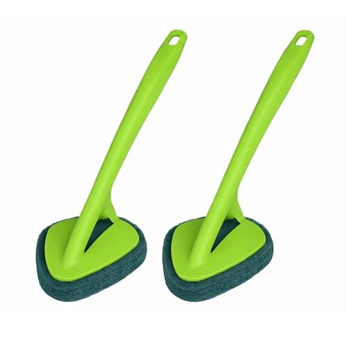 Image of CLEANFIELD Long Handle Tile Scrubber Brush with Sponge - Durable Wall Multipurpose Long Handle for Sink, Tiles & Utensils Bathroom Tile Cleaning Brush with Scrubber (2)