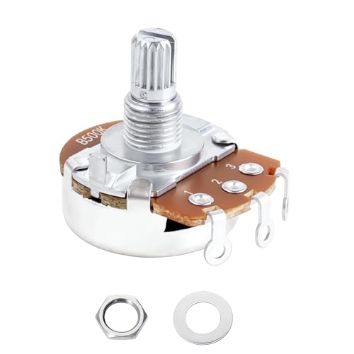 Image of Banworks Aluminium B500K M8 Full Sized Pots Metric 18-Spline Split Short Shaft (15mm Length) Audio Taper Potentiometers with Sealed-Back for Epiphone Les Paul LP /SG Squier Strat /Tele 1pc JT /XNQ-10