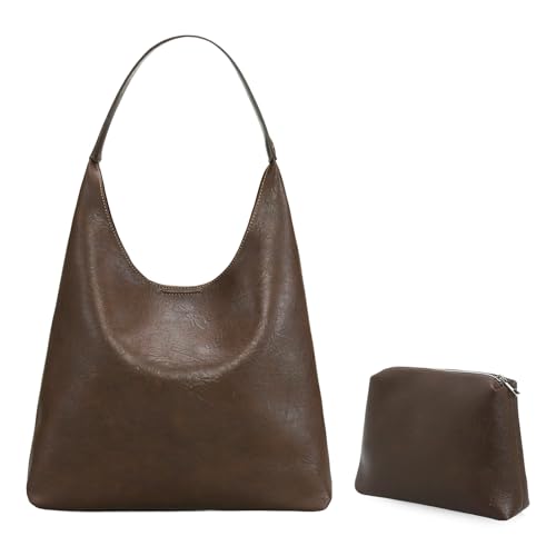 Image of Leather Bag for Women Hobo Bag Handle Handbag Soft Shoulder Purse Large Handbag for Everyday Travel Durable Purse