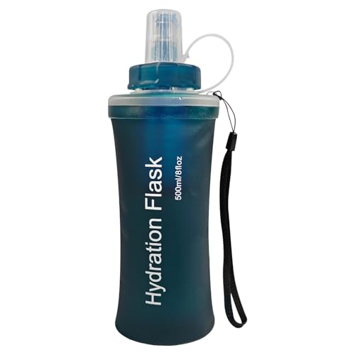 JSGHGDF Botella de agua suave con filtro para actividades al aire libre, boca ancha, hervidores para correr al aire libre, fácil de llevar, botella de agua plegable con filtro