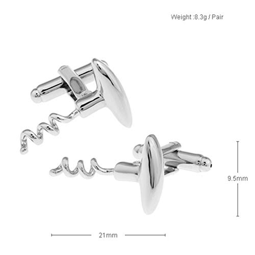 Mancuernillas para hombre abrebotellas vino tinto plateadas miniatura 5