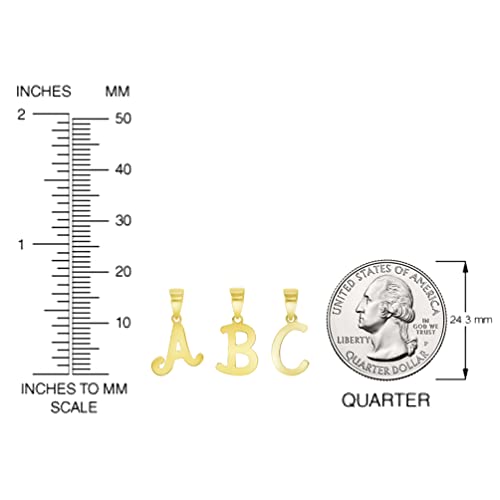 Jewelry America Solid 14k Yellow Gold Mini Uppercase Initial Script Letter Charm Pendant2