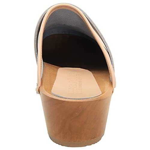 Image of Bjork Maja Wood Open Back Leather Clogs