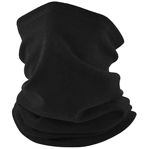 Winter Fleece Neck Warmer Scarf Snoods Ultra Soft Elastic Multifunctional Bandana Face Mask Face Cover Balaclavas Neck Tube Neck Gaiter for Running Skiing Cycling Motorbikes Hiking Unisex (black) Cover