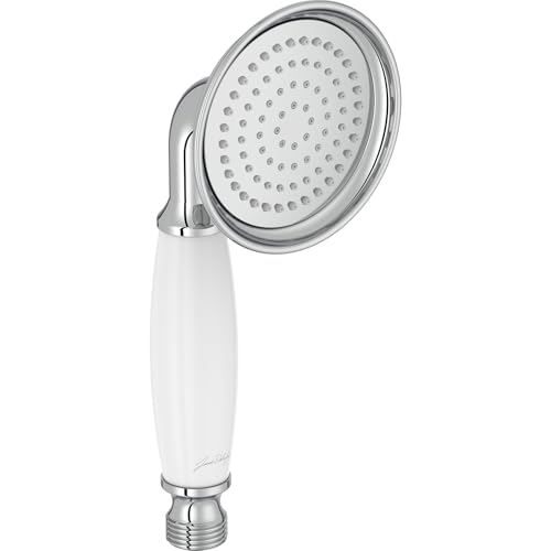 Jacob Delafon - Douchette Louise - Design Rétro, poignée céramique - Robuste - Jet économe en eau 10L/min - Anticalcaire - 20,5x8,5x7,3 cm - Finition...