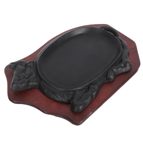 Ipetboom Piastra in Ghisa per Bistecca Forma Bue Antiaderente e Resistente con Base in Protettiva Piastra Teppanyaki per e Barbecue Distribuzione Uniforme del Calore