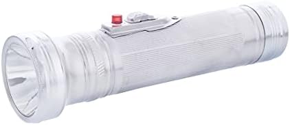 United Pacific 110917 All-Metal Chrome Vintage Style LED Flashlight, 50 Lumens, White LED, Glass Lens, Morse Code Button, Highly Detailed – ONE Unit