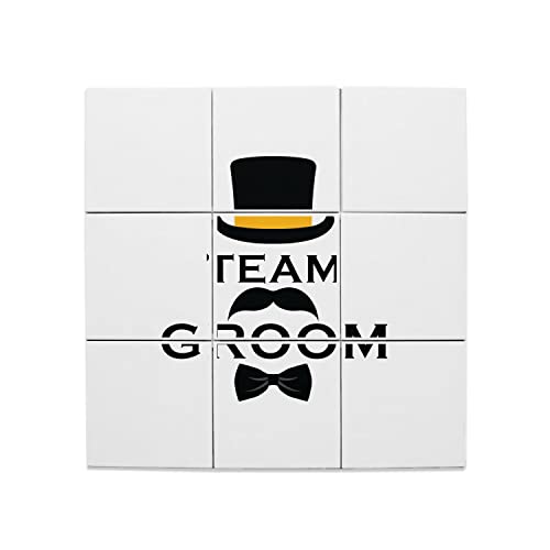 Carreaux céramique décoratifs 15,2x15,2 cm motif Team Groom pour décoration de mariage