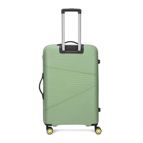 Image of Skybags Swirl Check-in Trolley Bag 75cm | Large Hard Luggage | 8 Wheels Suitcase for Travel | 3-Digit Combination Lock with Anti-Theft Zipper | Polypropylene | 3 Years Warranty - Unisex (Green)