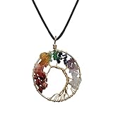 QUXVUIS Colgante de árbol de cristal piedra triturada, collares cuerda, vida Para Reiki, péndulo femenino moda, joyería boda colorida, Oro Tipo 2, 14g