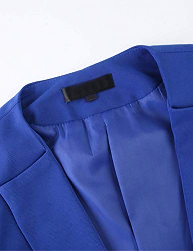 Blazer elegancka damska bluza na wiosnę i jesień, biznesowa kurtka do garnituru, do biura, prosta, modna, krój normalny, krój slim fit, marynarka na zewnątrz, jasnoniebieski, XL