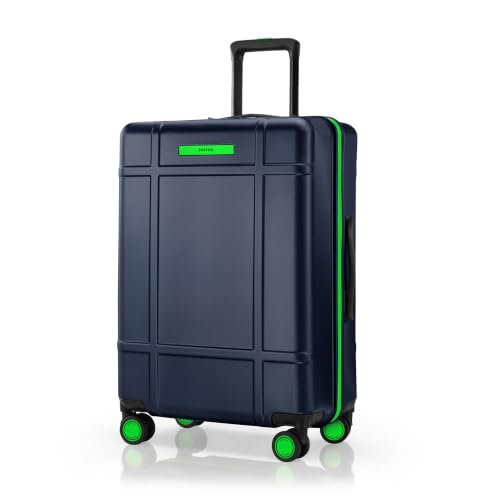 Image of SNITCH Blink Large Size Blue Polycarbonate Hard Travel Suitcase - Large Trolley Bags & Luggage with 8 Wheels, Premium Lock, Wet & Dry Pouch & Free Shoe Bag