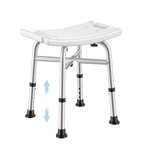 Shower Chair for Inside Shower, BRITULIF 450 lbs Shower Seats for Adults, 5-Height Adjustable Shower Stool, Heavy Duty Shower Bench for Inside Tub or Bathroom Use