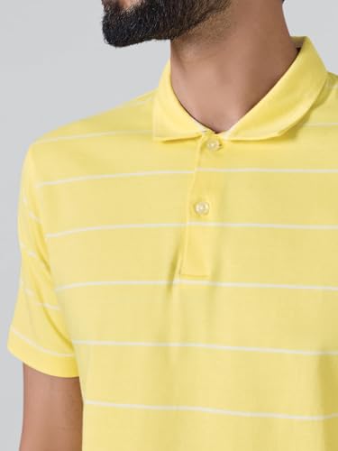 Image of XYXX Iinea Men's Stripe Cotton T-Shirt | Polo Collor Tshirts | Half Sleeves | Stripe-Slim Fit