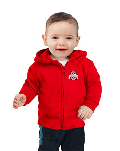 Image of Little King NCAA Boys/Girls Infant Full Zip Cotton Fleece Hoodie Sweatshirt with Embroidered Team Logo (6M 12M 18M)