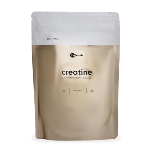 Creatina Monohidratada Creapure ® con Electrolitos y Digezyme | Creatina Pura para Rendimiento Deportivo - Recuperación y Fuerza Muscular | Creatina Vegana y Sin Gluten | 290 g - 60 Tomas | be levels