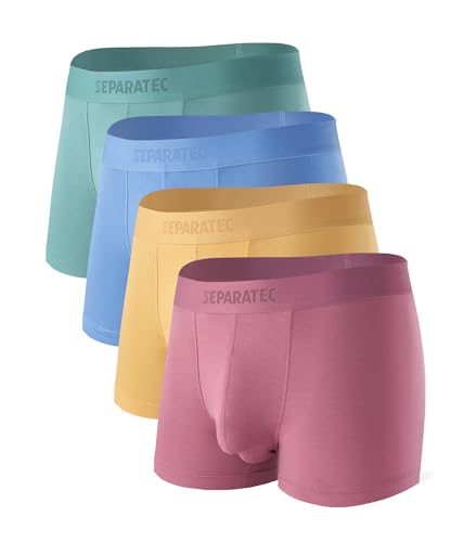 Separatec Mens Trunks Underwear with Dual Pouch Mens Underwear, Soft Breathable Rayon Made from Bamboo Trunks for Men