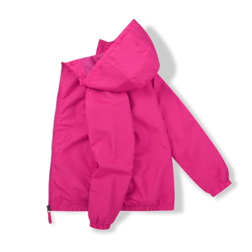 Image of SNOW DREAMS Boys Waterproof Rain Jacket Windbreaker Lightweight Coat Kids Raincoat Outerwear